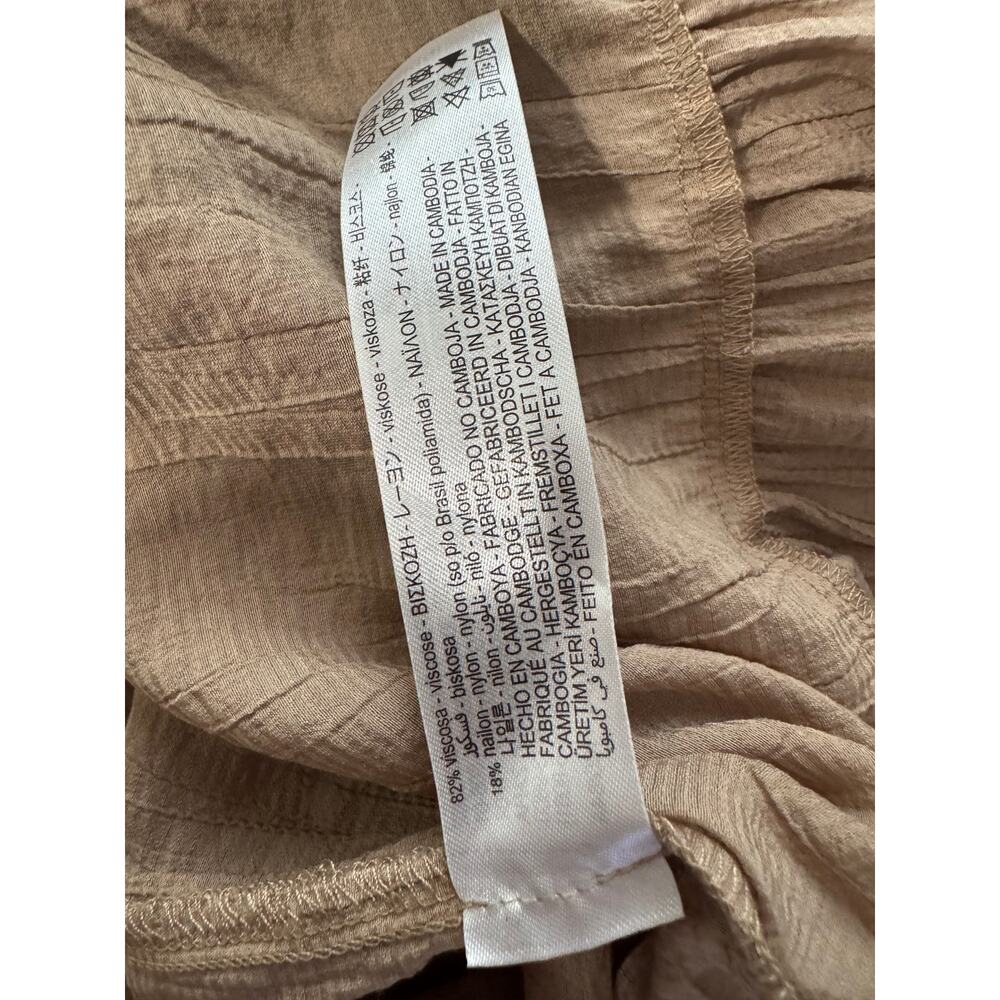 ZARA Women's Tan Button-Down DRESS - Picture 9 of 11